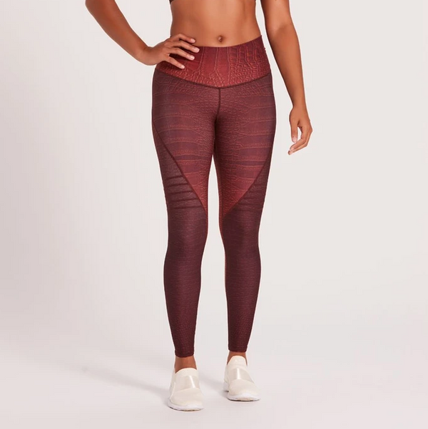 Niyama Sol Croc High Waisted Slice Legging - Chocolate