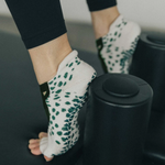 Pointe Studio Dots Toeless Grip Sock Dark Green