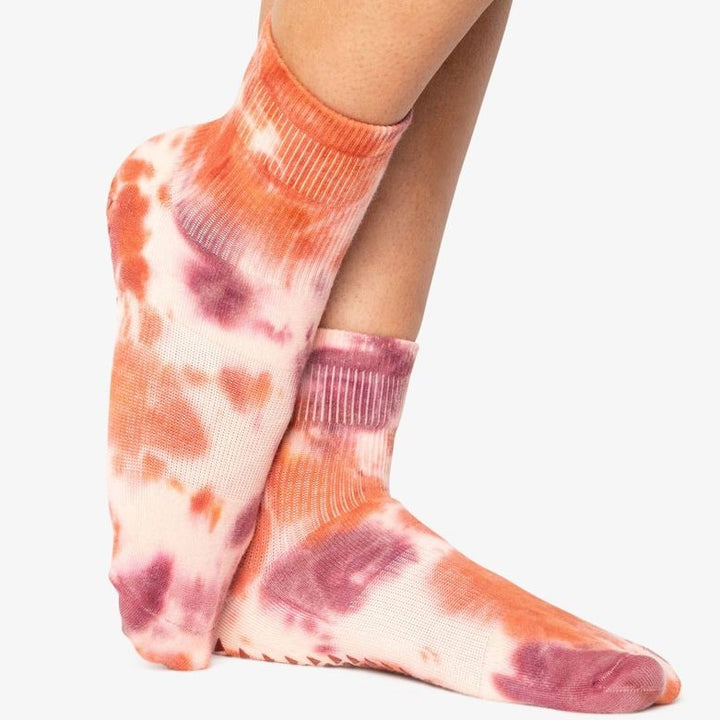 Verdancy Yoga Pilates Socks With Grips For Women Non Slip Colorful Tie Dye Crew Socks B0clhdc74d