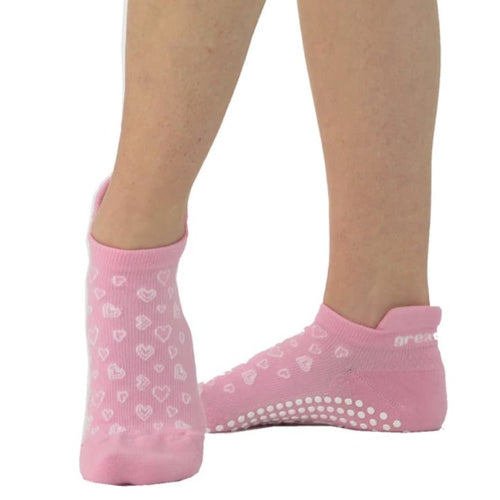Great Soles Roxy Tab Back Grip Socks - White Pink