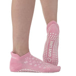 Great Soles Roxy Tab Back Grip Socks - White Pink