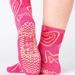 pointe studio tops ankle hot pink grip socks