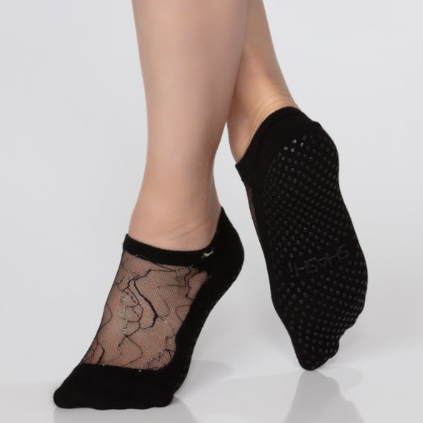 Shashi Twinkle Star Black Limited Edition Silver Grip Sock
