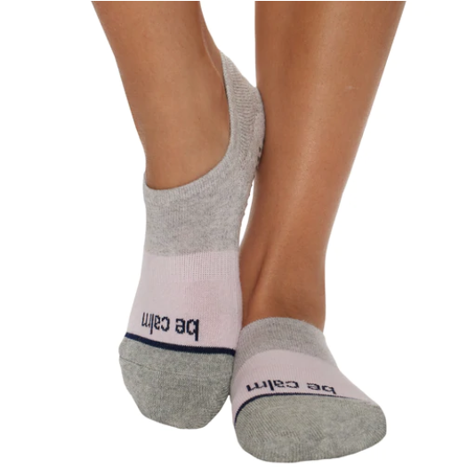 sticky be grip socks no show with words be calm