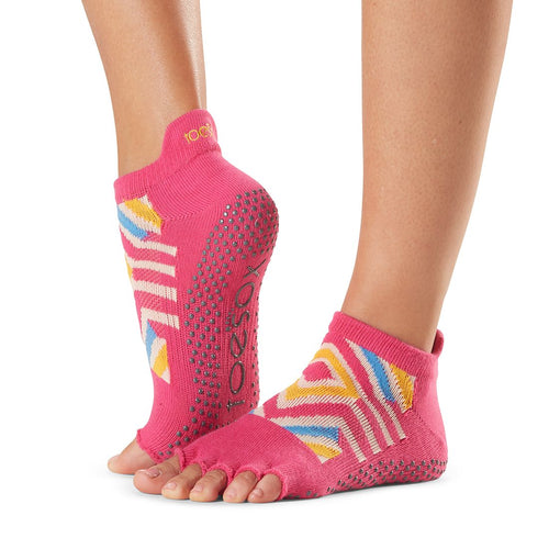 Toesox Low Rise Half Toe Grip Socks - Bon Voyage