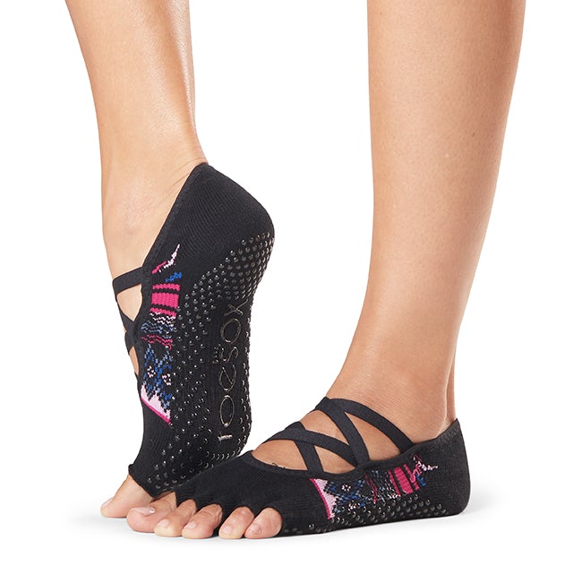Toesox Elle Half Toe - Woodstock Grip Socks 