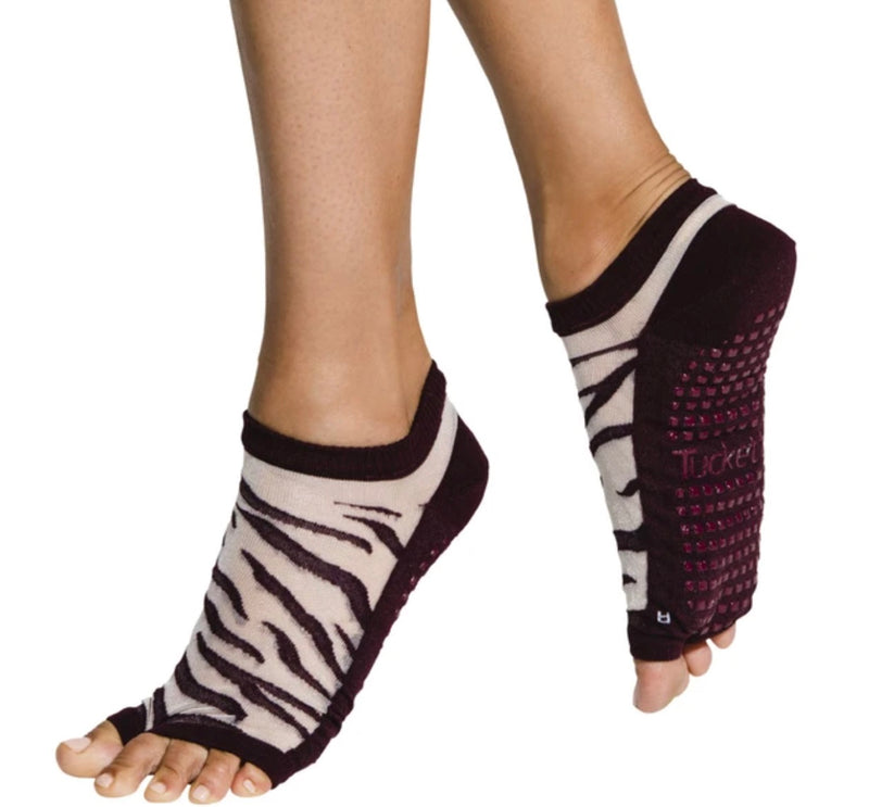 Flow Grip Socks - Sheer Garnet Tiger (Barre / Pilates)