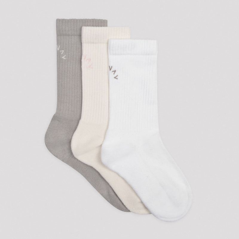 valley Malloy every day crew sock white no grip
