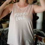 Wreath and Robe Barre Love Droplet Muscle Tank  - Faded Pink