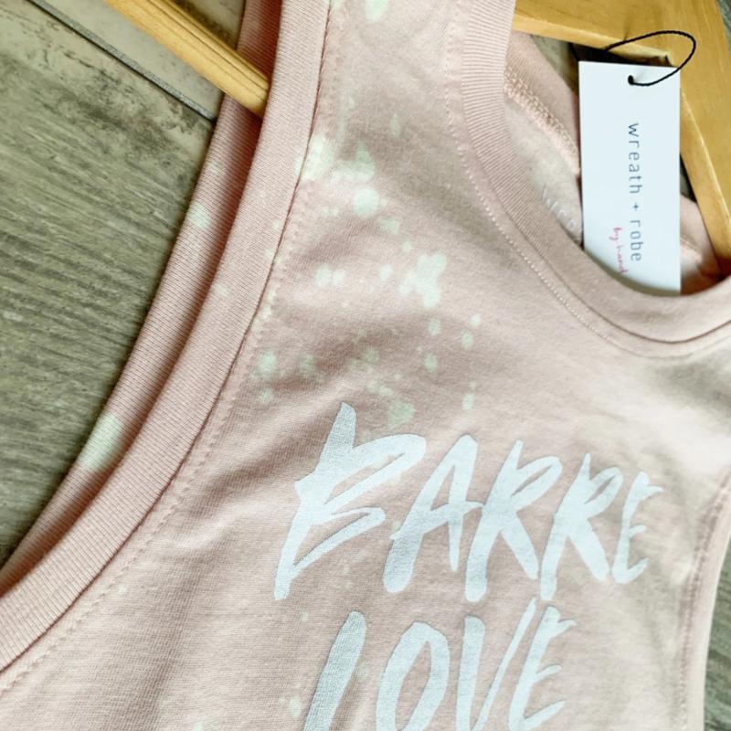 Wreath and Robe Barre Love Droplet Muscle Tank  - Faded Pink