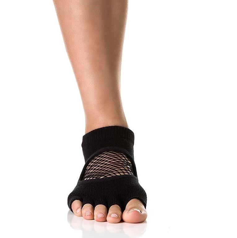 Arebesk Fishnet Open Toe Grip Socks - Black (Barre / Pilates)