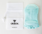 Arebesk Fishnet Open Toe Grip Socks - Teal (Barre / Pilates) - SIMPLYWORKOUT