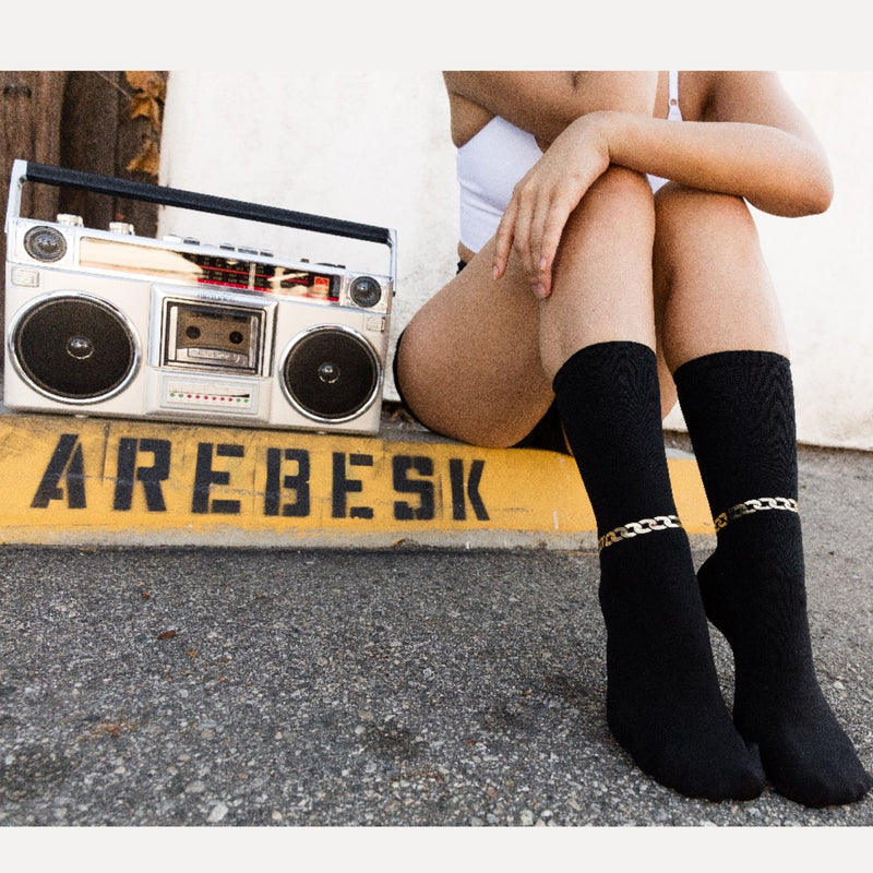 Arebesk 24K Black Gold Grip Socks 