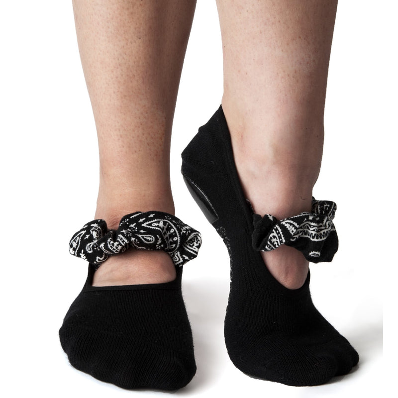 Arebesk Scrunchy Black Bandana Grip Socks