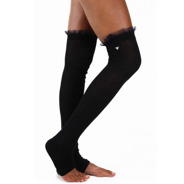 Arebesk Vintage Ruffle Leg Warmers Black