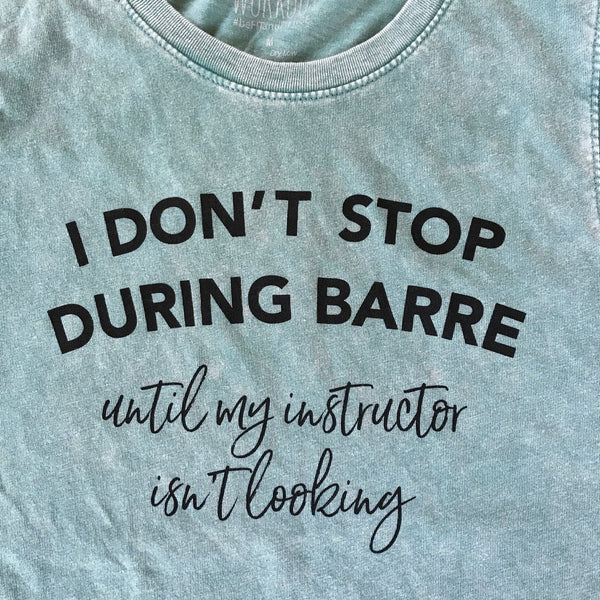 simplyworkout I Don't Stop During Barre - Distressed Wash Muscle Tank