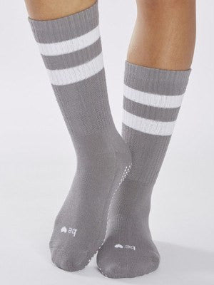 Crew Grip Socks - Gray (Barre / Pilates) - Sticky Be
