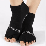Half Toe Socks - Be Strong in Black (Barre / Pilates) - SIMPLYWORKOUT