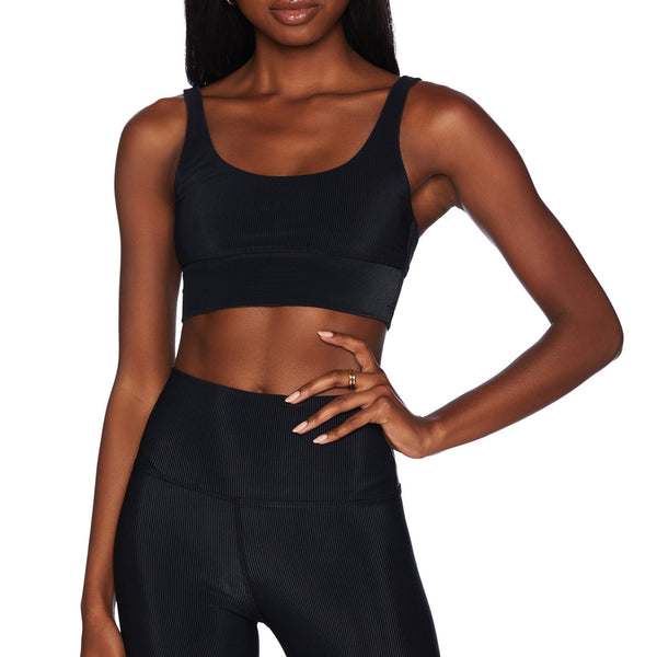 beach riot ribbed black Leah bra top
