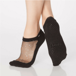 star grip shashi socks in black for barre and pilates