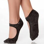 sweet grip shashi sock in black for barre and pilates