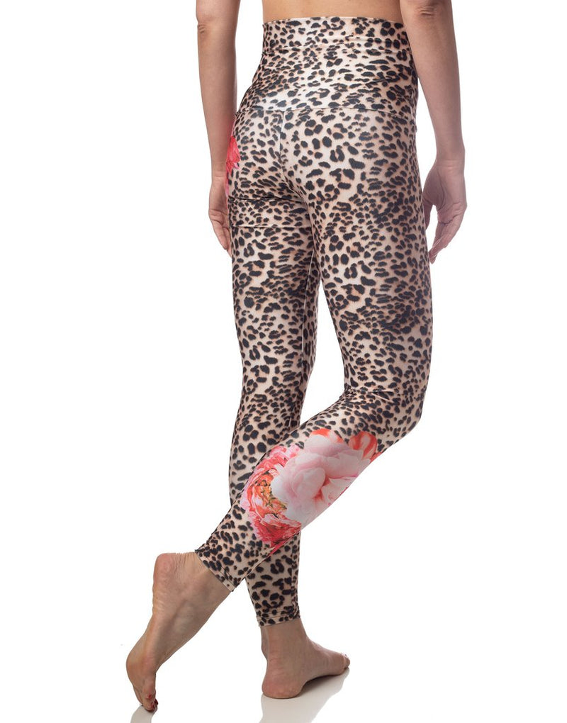 Emily Hsu Leopard Blooms Sneaker Length Leggings