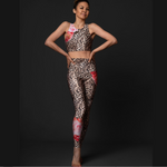 Emily Hsu Leopard Blooms Sneaker Length Leggings