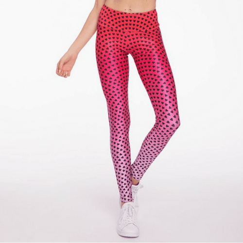 ombre heart pink goldsheep apparel yoga pants
