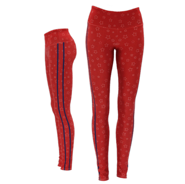 Goldsheep Red Stars and Stripes Leggings