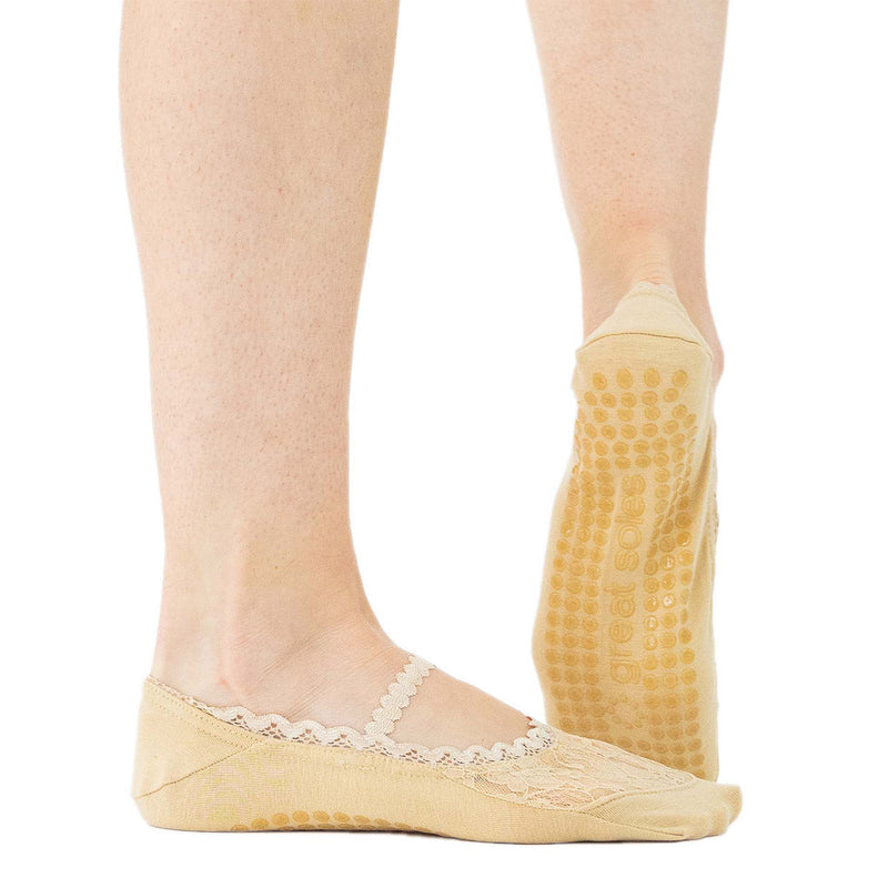 great soles Eva natural lace ballet grip socks