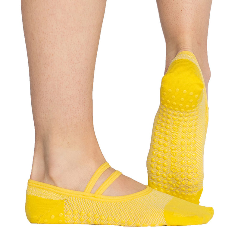 great soles mia mesh yellow grip socks