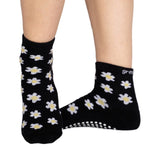 great soles daisy black and white crew grip socks