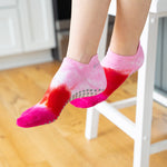 Great Soles Avery Tie Dyed Tab Back - Rose Grip Socks