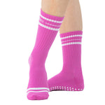 great soles jess crew grip socks pink white