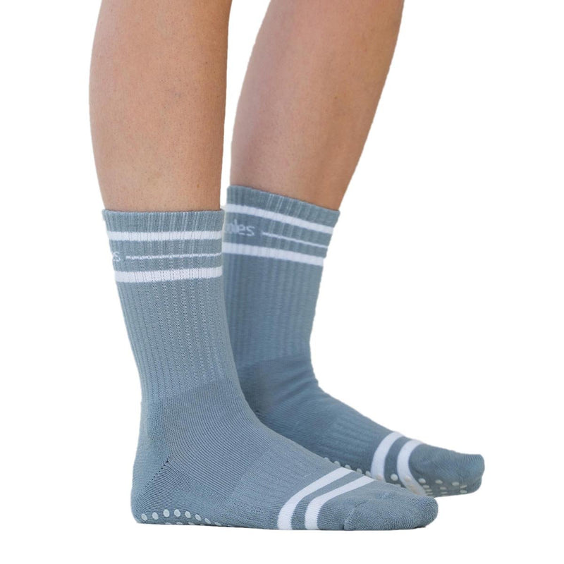 great soles jess crew grip socks gray white
