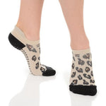 Great Soles Keira Leopard Tab Back Grip Sock