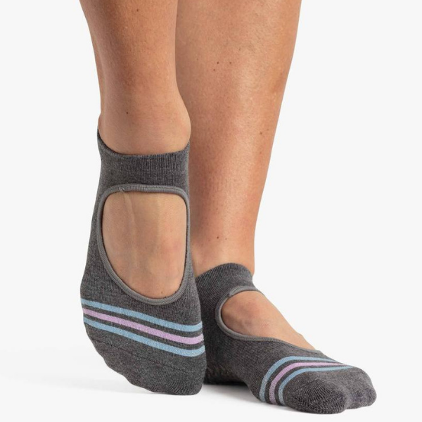 pointe studio mandy grip sock gray blue