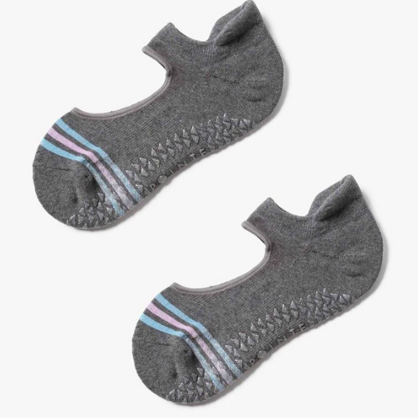 pointe studio mandy grip sock gray blue