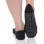 mia mesh black silver great soles grip sock for barre pilates and yoga
