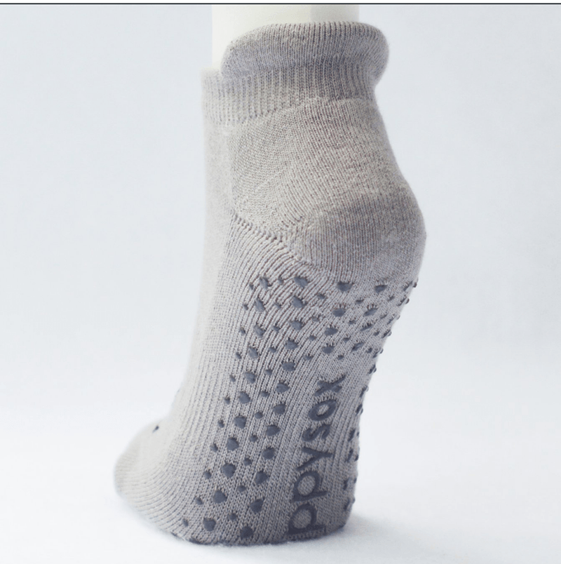 Mustache Grip Socks in Grey by GrippySox