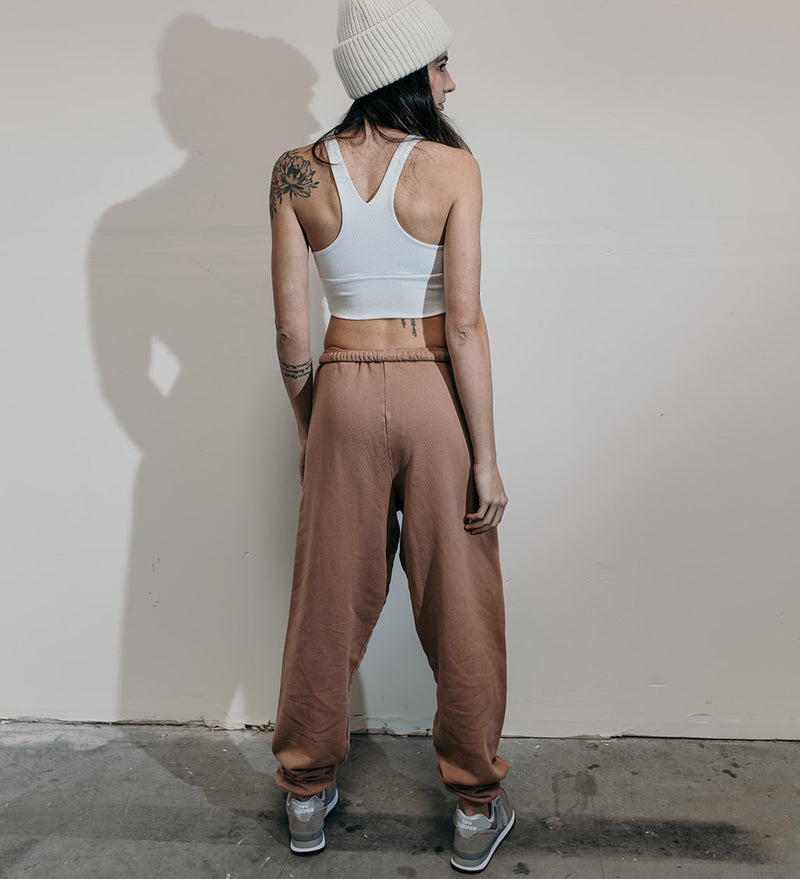 Joah brown oversized jogger cocoa French terry