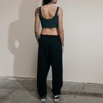 Joah brown oversized jogger black French terry