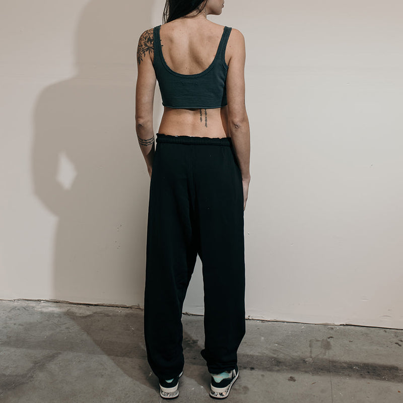 Joah brown oversized jogger black French terry