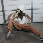 Joah Brown oversized jogger cocoa French terry