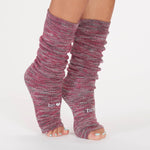 sticky be be love pink knee high leg warmers with grips