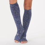 sticky be be love blue knee high leg warmers with grips