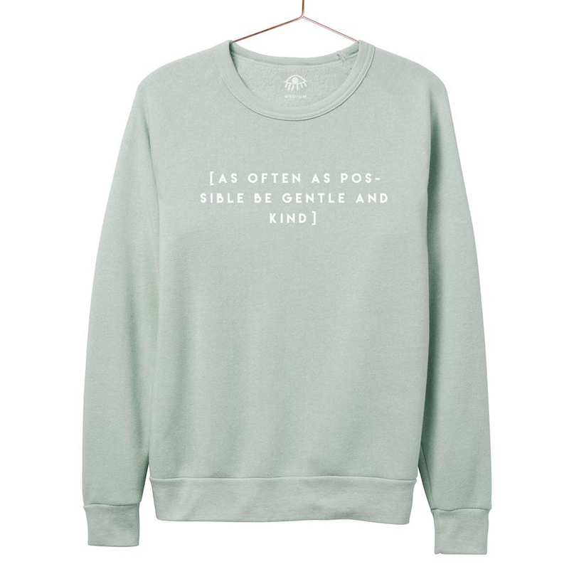 luciana as often as possible be kind crewneck mint