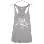 luciana get your sweat on racerback tank gray