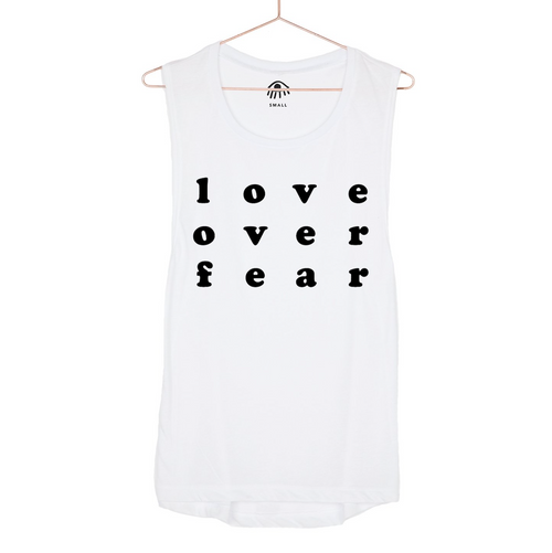 luciana love over fear muscle tank white