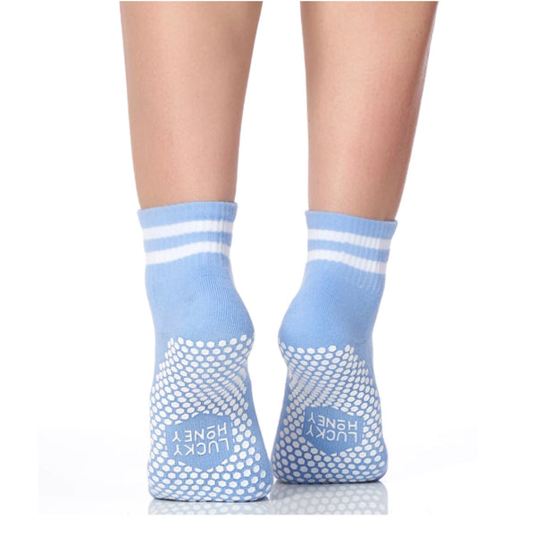 boyfriend lucky honey crew grip sock in baby blue